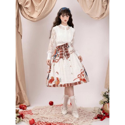 Cyans Qing Apple and Flower A-Line Short and Long Skirt(Reservation/Full Payment Without Shipping)